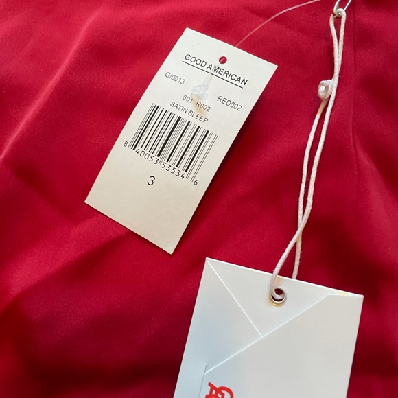 NWT Good American Red Cheetah Satin Pajama Set Crop Shirt Size 3 - Picture 5 of 13